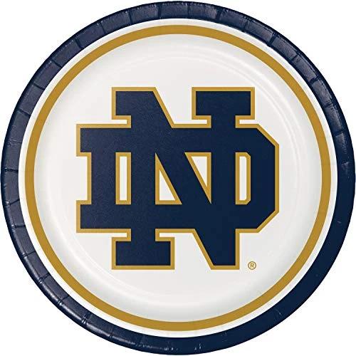 Creative Converting 333084case University of Notre Dame Dinner Plates 9" Blue
