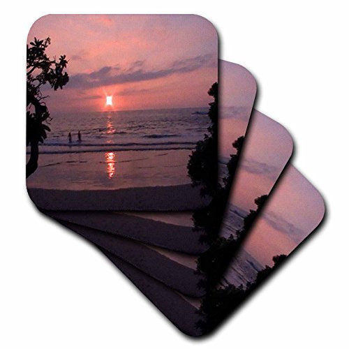 3dRose CST_6075_4 Hawaiian Sunset Ceramic Tile Coasters, Set of 8