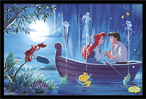 Trends International Disney The Little Mermaid - Ariel - Kiss The Girl Wall Poster, 22.375" x 34", Black Framed Version