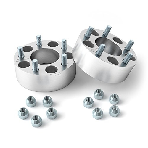 RockTrix 2pcs 1.5 inch Wheel Spacers (5x135, 87.1mm Bore, 14x2 Studs Nuts Coarse Threads) Compatible with 00-02 Expedition, 00-04 Ford F150 F-150, 00-02 Lincoln Navigator Blackwood - 38mm Silver