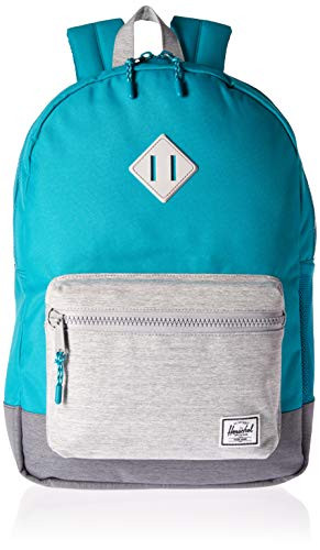 Herschel Kids' Heritage Youth XL Children's Backpack, Tile Blue/Light Mid Grey Crosshatch, One Size