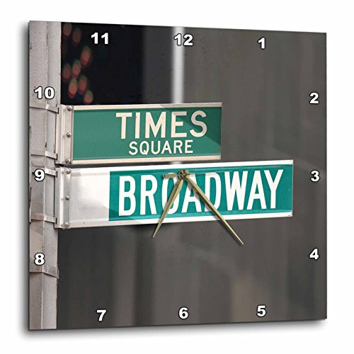 3dRose dpp_4393_2 Times Square Broadway-Wall Clock, 13 by 13-Inch