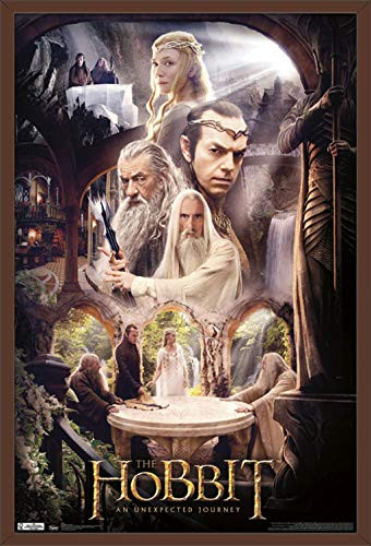 Trends International Hobbit: an Unexpected Journey-Rivendell Wall Poster, 22.375" x 34", Mahogany Framed Version