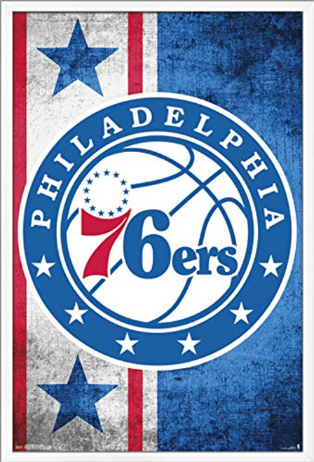 Trends International NBA Philadelphia 76ers - Logo Wall Poster, 22.375" x 34", White Framed Version Trends International NBA Philadelphia 76ers - Logo Wall Poster, 22.375" x 34", White Framed Version
