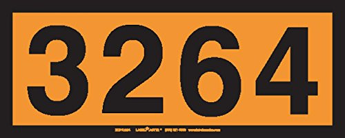 Labelmaster ZOPR3264 UN3264 Panel Hazmat Placard, Removable Vinyl, Orange (Pack of 25)