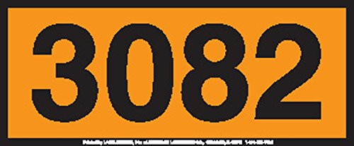 Labelmaster ZOPEZ3082 UN3082 Panel Hazmat Placard, E-Z Removable Vinyl, Orange (Pack of 25)