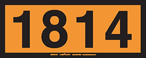Labelmaster ZOPEZ1814 UN1814 Panel Hazmat Placard, E-Z Removable Vinyl, Orange (Pack of 25)