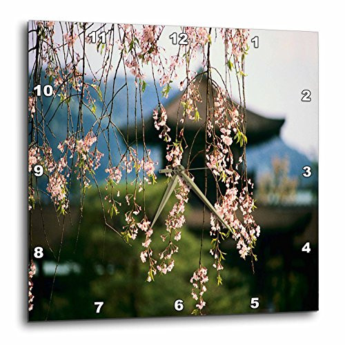 3dRose dpp_59766_2 Japanese Cherry Blossom Time-Wall Clock, 13 by 13-Inch