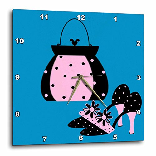3dRose dpp_41013_2 Purse and Shoes-Wall Clock, 13 by 13-Inch