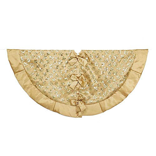 Kurt Adler 48-Inch Gold Sequin Snowflake Treeskirt Kurt Adler 48-Inch Gold Sequin Snowflake Treeskirt