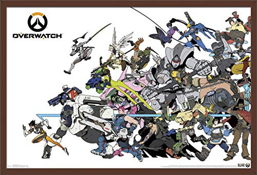 Trends International Overwatch - Cover Wall Poster, 22.375" x 34", Mahogany Framed Version
