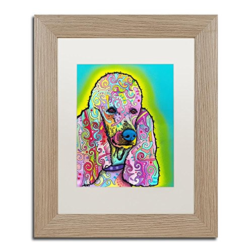 Poodle by Dean Russo, White Matte, Birch Frame 11x14-Inch