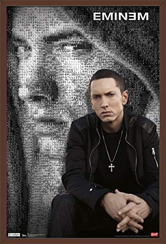 Trends International Eminem - Collage Wall Poster, 22.375" x 34", Mahogany Framed Version