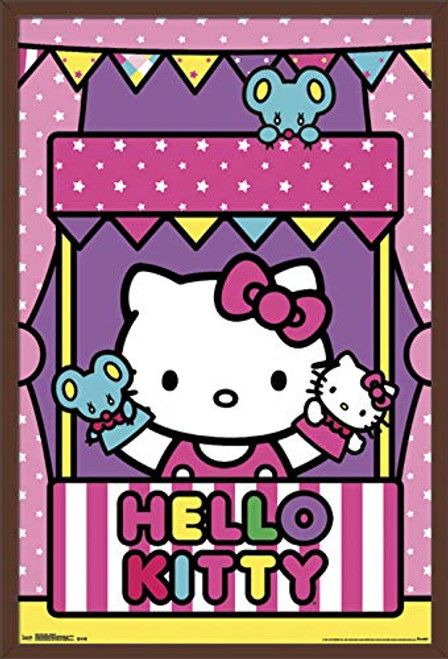 Trends International Hello Kitty - Puppets Wall Poster, 22.375" x 34", Mahogany Framed Version Trends International Hello Kitty - Puppets Wall Poster, 22.375" x 34", Mahogany Framed Version