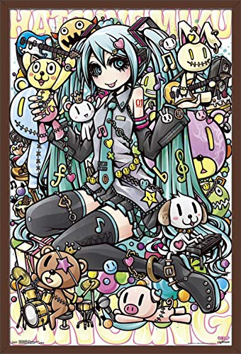 Trends International Hatsune Miku - Toys Wall Poster, 22.375" x 34", Mahogany Framed Version