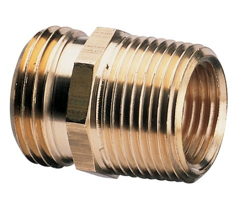 Nelson Brass Industrial Pipe and Hose Fitting for Female Hose to 3/4-Inch Female NPT or Female Hose to 1/2-Inch Male NPS, Double Male 50572