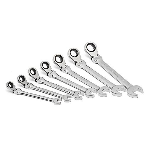 GEARWRENCH 7 Pc. 12 Point Flex Head Ratcheting Combination SAE Wrench Set - 9700