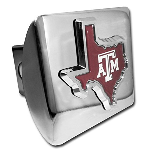 Elektroplate Texas A&M Aggies Chrome Metal Trailer Hitch Cover with Texas Shape Emblem Elektroplate Texas A&M Aggies Chrome Metal Trailer Hitch Cover with Texas Shape Emblem