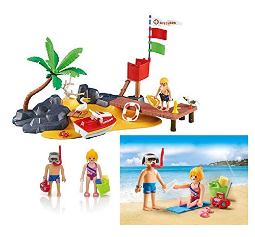Playmobil Beach and Lifeguard Stand with Family at The Beach and Beachgoers
