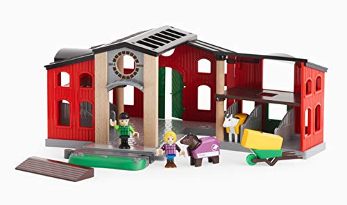 BRIO World - 33791 Horse Stable | 12 Piece Toy and Train Accessory for Kids Ages 3 and Up