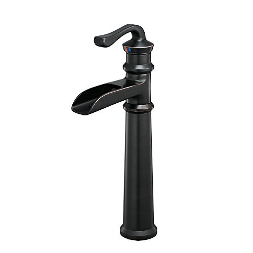 BWE Waterfall Single Handle One Hole Oil Rubbed Bronze Bathroom Vessel Sink Faucet
