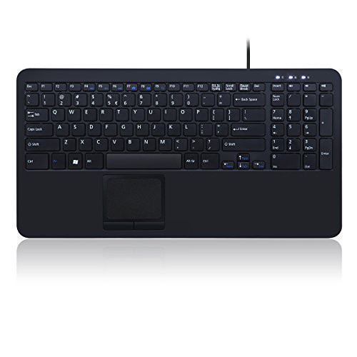 Perixx PERIBOARD-519 Wired Touchpad Keyboard with 2 USB Hubs and Number Keypad, X Type Scissor Keys