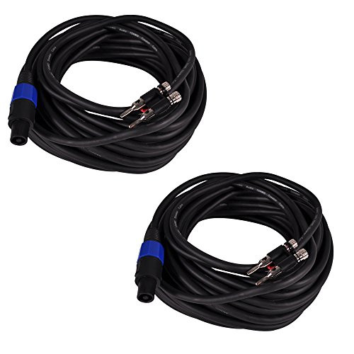 Seismic Audio B12SP50-2Pack 50-Feet Pro Audio Banana to Speakon Cable 12-Gauge, Pair