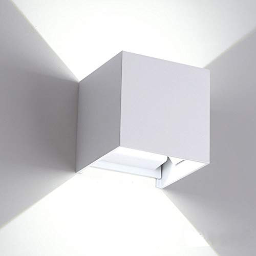 (2 Pack) LED Waterproof Wall Lamp, Adjustable Outdoor Porch Wall Mounted Lighting Fixtures, 12W 85-265V White 6000K Wall Sconces Garden Lights 3.94"