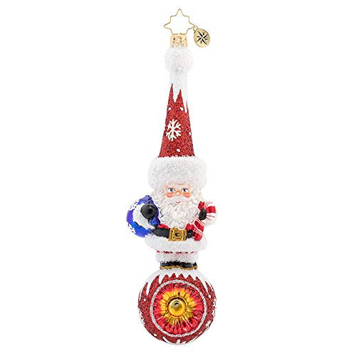 Christopher Radko Small but Mighty Santa Christmas Ornament, red