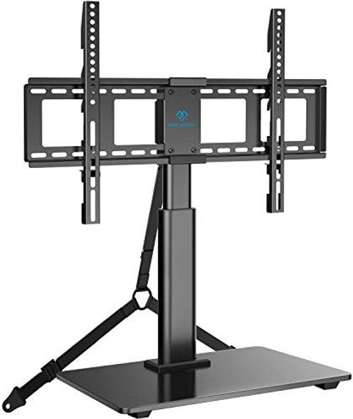 PERLESMITH Swivel TV Stand Universal Table Top TV Base for 32 to 65 inch LCD LED OLED 4K Plasma Flat Screen TVs - Height Adjustable TV Mount Stand with Safe TV Anti-tip Cable, VESA 600x400mm