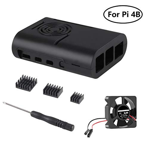 UMLIFE Raspberry Pi 4 Case, Raspberry Pi 4b Case with Cooling Fan and Heat Sink Heatsinks for Raspberry Pi 4 Model B, Pi 4B, Pi 4