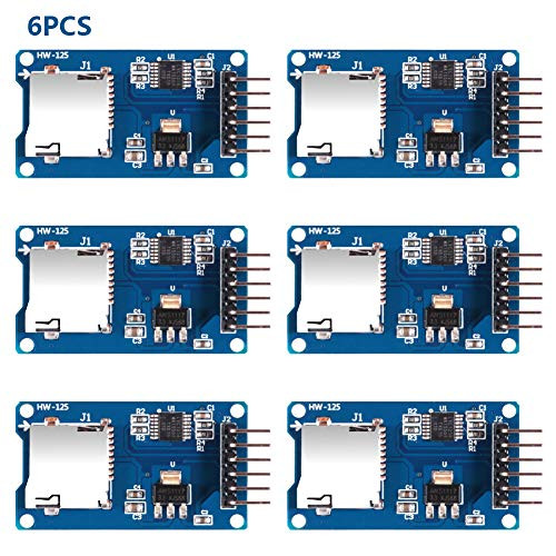 UMLIFE 6PCS Micro SD Card Module, Storage Board Memory Shield Expansion Module 6 Pin SPI Interface Mini TF Card Adapter Reader with chip Level Conversion for Arduino UNO R3 MEGA 2560 Due