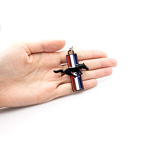 KKY Best 1pc Metal Car Key Ring for Mustang Shelby GT Emblem Key Chain (Black)