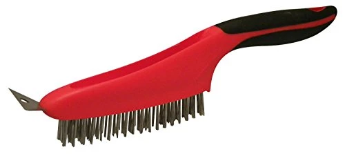 Red Devil 4164 13-Inch Soft Grip Stainless Steel Wire Brush with Scraper