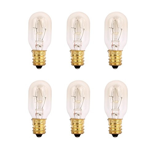 TGS Gems 6 Pack Himalayan Salt Lamp 25 Watt Original Replacement Candelebra Light Incandescent Bulbs E12 Socket