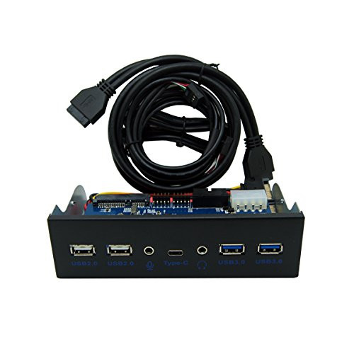 E-sds USB 3.0 4-Ports 5.25 inch Metal Front Panel USB Hub for Desktop[ 20 Pin Connector & 2ft Adapter Cable]