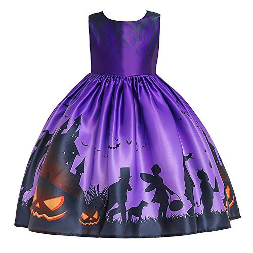LEHNO Halloween Dress for Toddler Girls Halloween Gown All Saints' Day Costumes Cosplay Dress Up (WS001-purple, 7-8Y-140cm) LEHNO Halloween Dress for Toddler Girls Halloween Gown All Saints' Day Costumes Cosplay Dress Up (WS001-purple, 7-8Y-140cm)