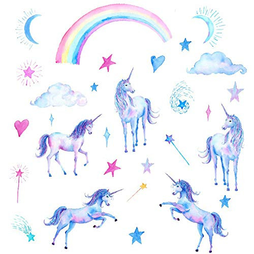 Unicorn Wall Decal Horse Unicorn Sticker with Clouds Moon Star Decal Wall Decals for Girls Bedroom Home Decor Unicorn Wall Decal Horse Unicorn Sticker with Clouds Moon Star Decal Wall Decals for Girls Bedroom Home Decor