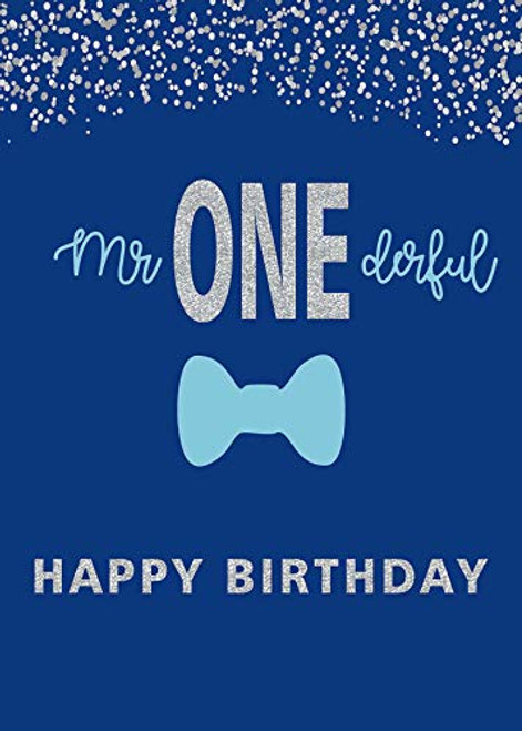 Botong 5x3FT Boys 1st Birthday Mr. Onederful Backdrop Blue Bow Tie Blue and Silver Photography Background Baby Shower Boy Toddler Little Man First Birthday Cake Table Decorations Photoshoot Banner