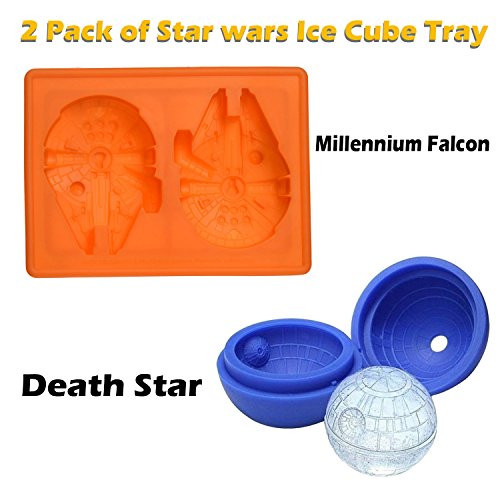 Millennium Falcon and Death Star Silicone Ice Tray Star Wars Candy Mold Set/Chocolate Molds Ball Whiskey Baking for Christmas Birthday Lovers Party