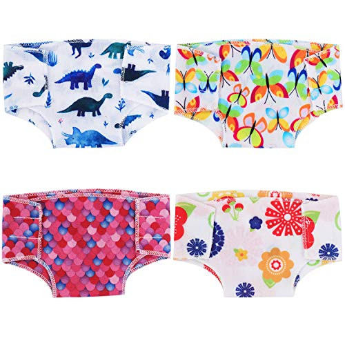 SOTOGO 4 Pieces Doll Diapers Doll Underwear for Baby Doll SOTOGO 4 Pieces Doll Diapers Doll Underwear for Baby Doll