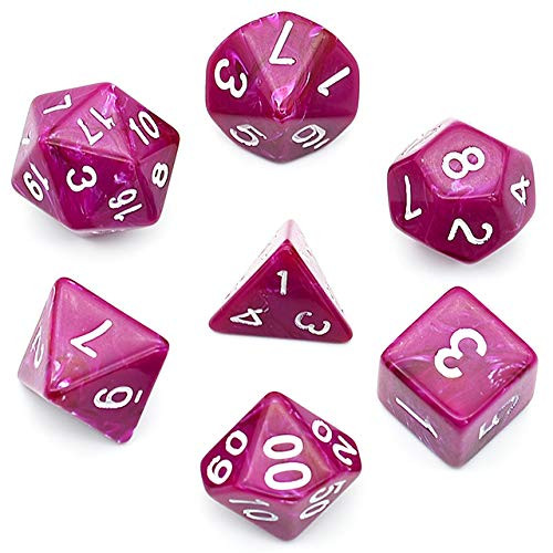 Polyhedral DND Dice Sets Clouds Dice for Dungeons and Dragons Pathfinder RPG MTG Table Gaming Dice(Rose red)