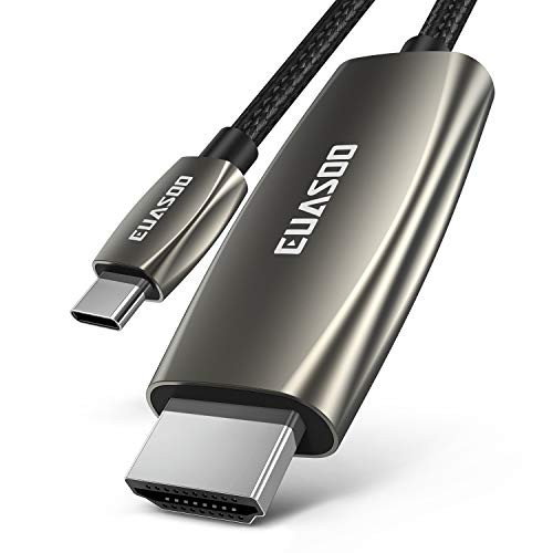 USB C to HDMI Cable(4K@60Hz), EUASOO USB Type-C to HDMI Adapter [Thunderbolt 3 Compatible] for MacBook Pro 2019/2018/2017, MacBook Air/iPad Pro 2019/2018, Surface Book 2, Samsung S10, and More (6ft)