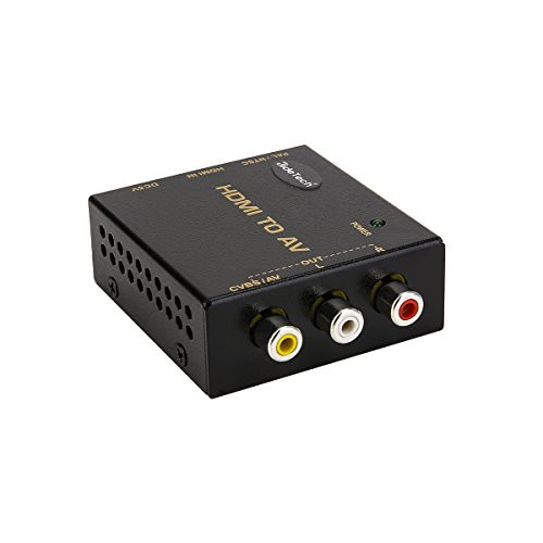 HDMI to AV Converter,HDMI to RCA, RCA Composite CVBS HDMI to AV Video Audio Converter Support 1080P, PAL/NTSC