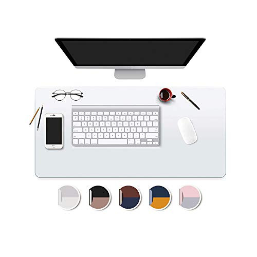 Clear Desk Mat Pad Blotter Mat Office Home Table Desk Protector Vinyl on Top of Desks for Laptop Computer Desktop Keyboard Pads Plastic Crystal Wipeable Non-glare Mat Waterproof with Mous Pad 16x32 In