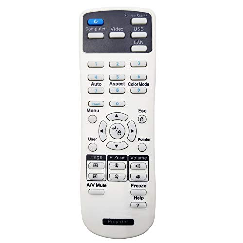 INTECHING 1566090 Projector Remote Control for Epson EB-1980WU, EB-1985WU, PowerLite 1751/ 1761W/ 1771W/ 1776W/ 1930/1935/ 1940W/ 1945W/ 1950/1955/ 1960/1965/ 1975W/ 1980WU/ 1985WU, Pro Cinema 1985