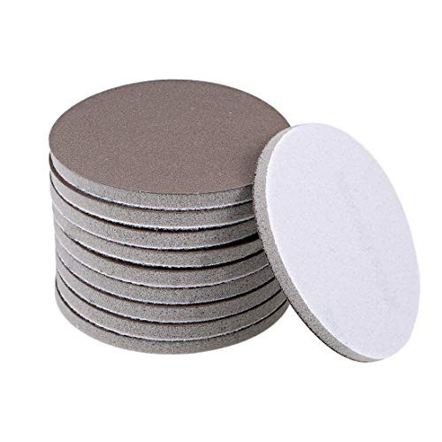 uxcell 3-Inch 800-Grits Sanding Sponge Hook and Loop Sanding Disc for Car/Wood/Drywall/Metal 10pcs
