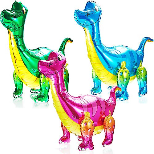 Gejoy 3 Pieces 3D Dinosaur Balloons Standing Dinosaur Balloons Foil Dinosaur Inflatable Balloons for Dinosaur Jungle Themed Birthday Baby Shower Party Decoration Supply Gejoy 3 Pieces 3D Dinosaur Balloons Standing Dinosaur Balloons Foil Dinosaur Inflatable Balloons for Dinosaur Jungle Themed Birthday Baby Shower Party Decoration Supply