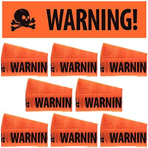 8 Pieces Halloween Warning Tape Caution Tape Orange Barrier Tape Halloween Danger Tape for Halloween Haunted House Party Decoration