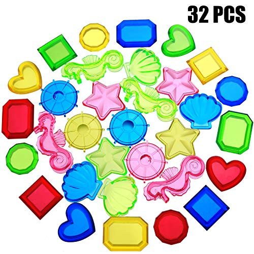 32 Pieces Sinking Dive Gem Pool Toy Sinking Diving Gems Colorful Acrylic Gemstones for Summer Pool Party Favors